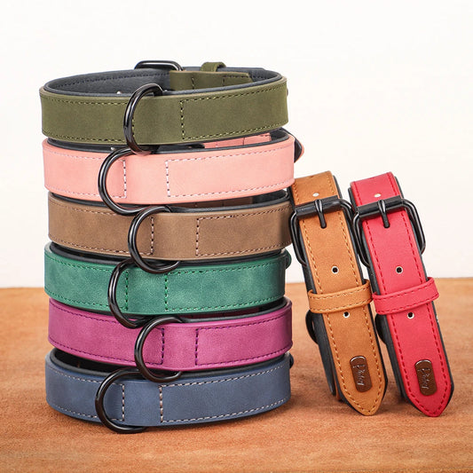 Round Leather Dog Collar