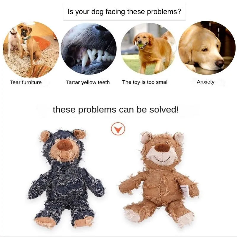 Indestructible Bear Dog Toy